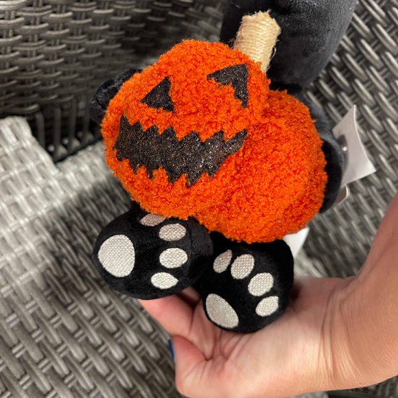 Halloween Black Cat with Orange Glitter Jack’o Lantern pumpkin Plush 🐈⬛ NWT - Picture 3 of 8